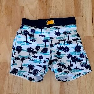 NWOT Blue & White Toddler Boys' Palm Tree Swim Trunks, 3T, Cat & Jack ♻️